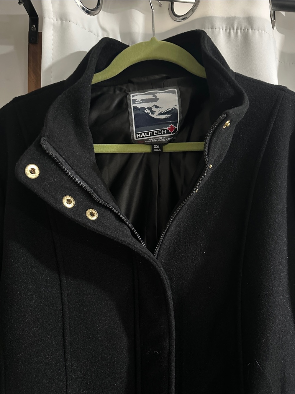 Kohl's Black Pea Coat with Gold-Tone Hardware